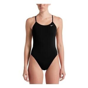 Nike Hydrastrong Racerback Cut-Out One Piece Swimsuit Black Size 4 NWT